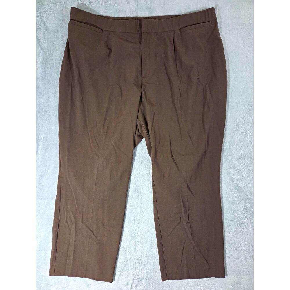 Catherines Right Fit Curvy Women's 28W Brown Dress Pants Straight Leg Pockets